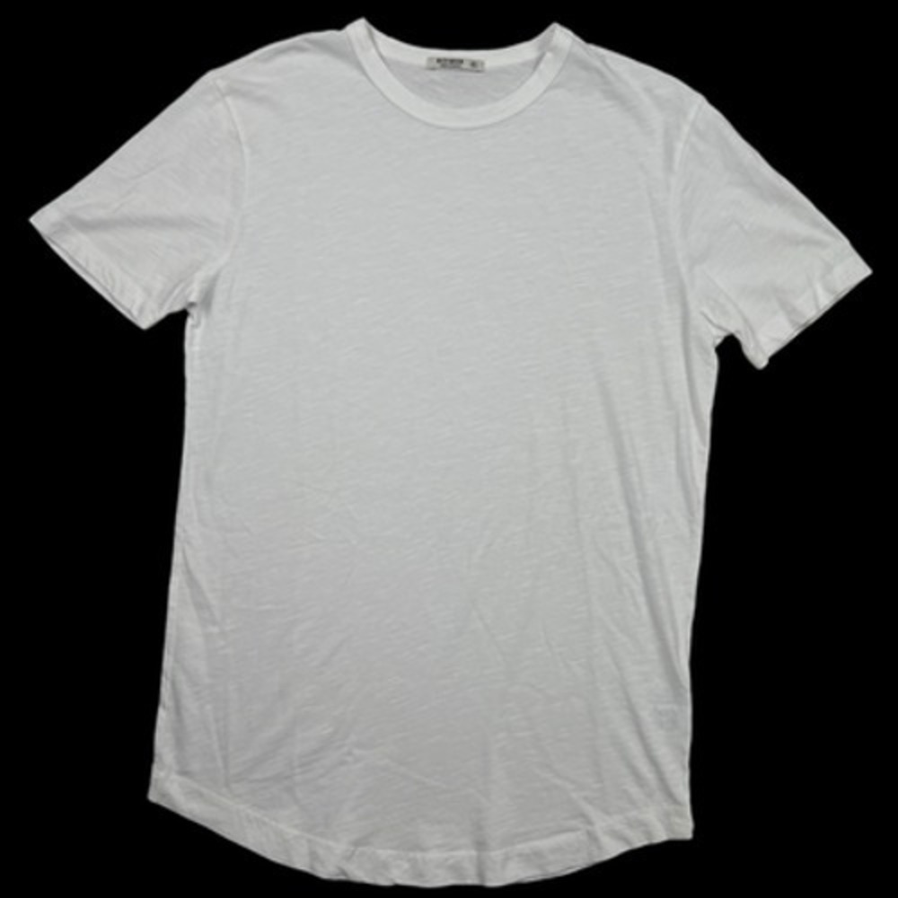 Buck Mason Shirt Mens XS White Crewneck Curved Hem Tee Made In USA BM11001T.102